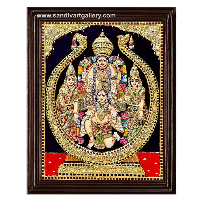 Melkote Cheluvanarayana 3D Embossed Traditional Tanjore Painting