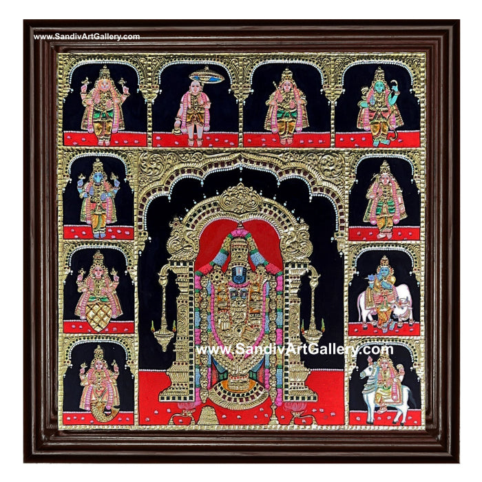Balaji with Dasavatarm Tanjore Painting