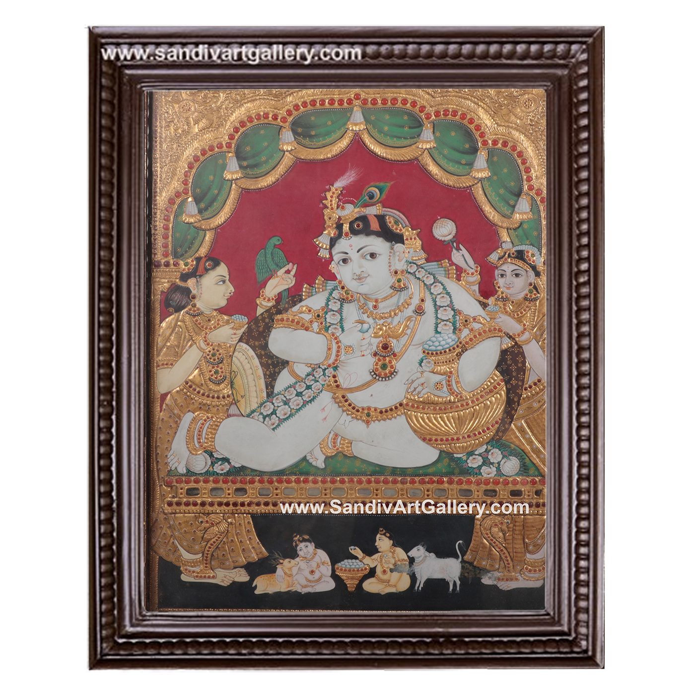 Antique Butter Krishna Tanjore Painting