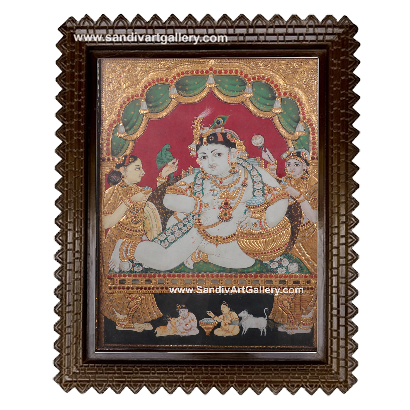 Antique Butter Krishna Tanjore Painting