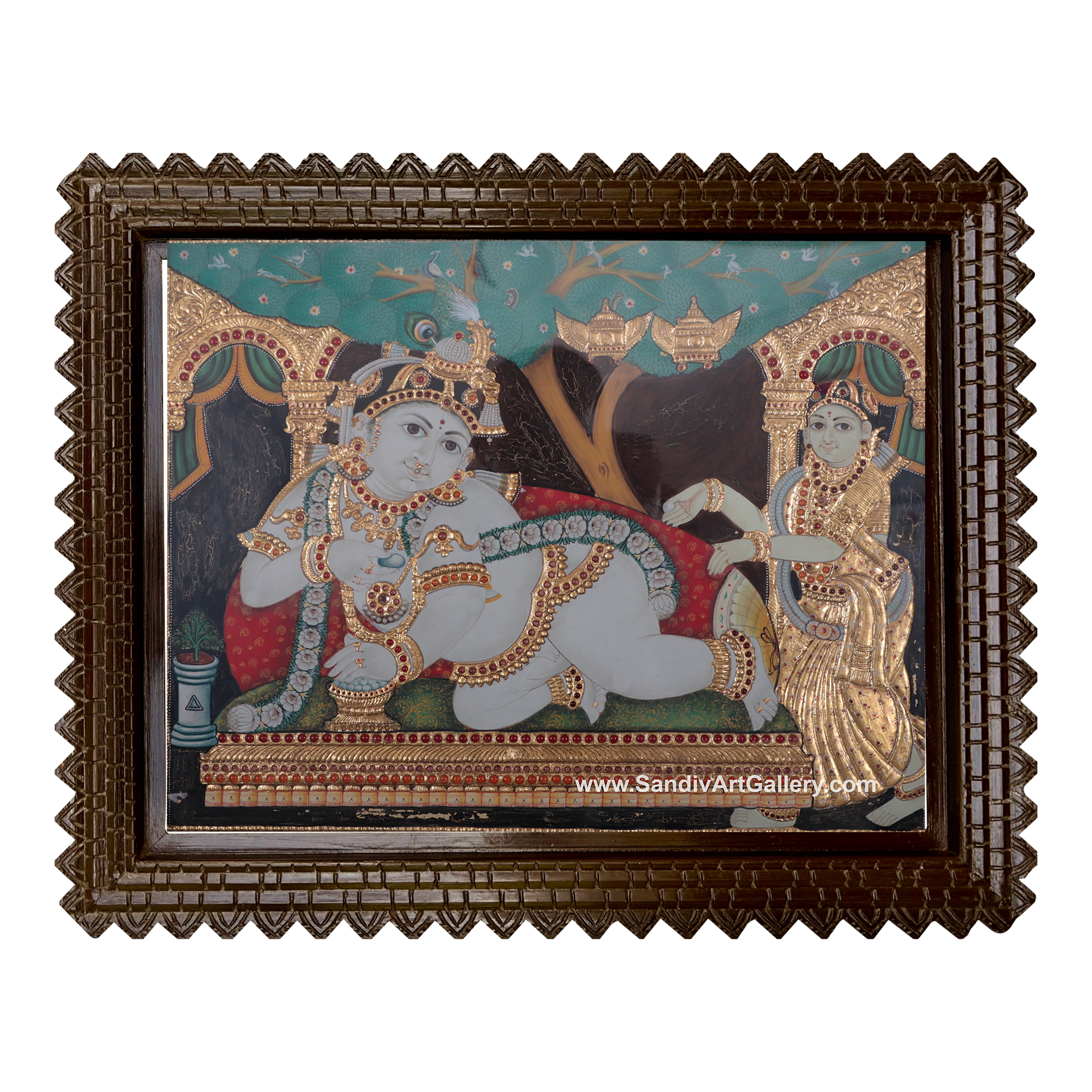 Antique Baby Krishna Tanjore Painting