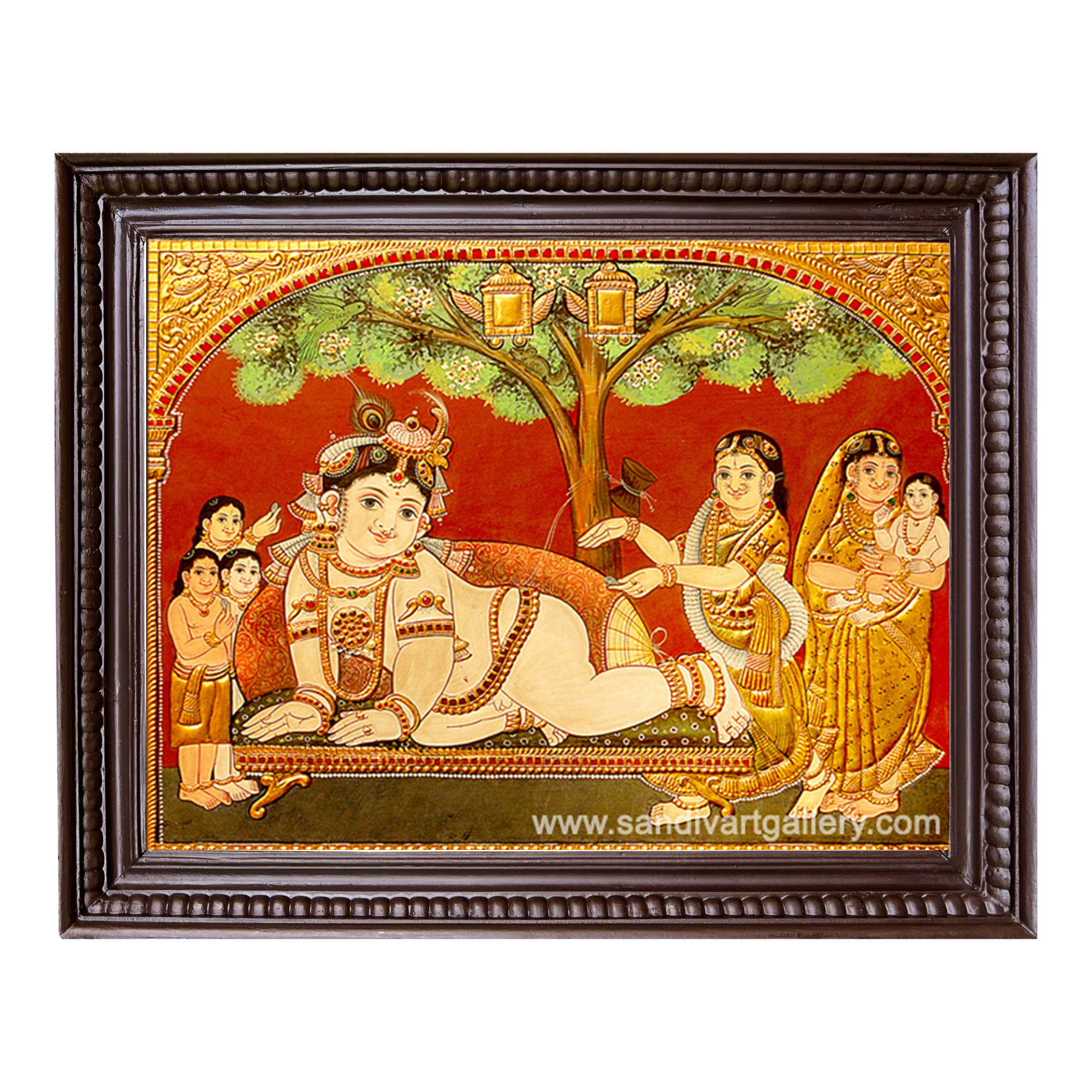 Antique Baby Thaval Krishna Tanjore Painting