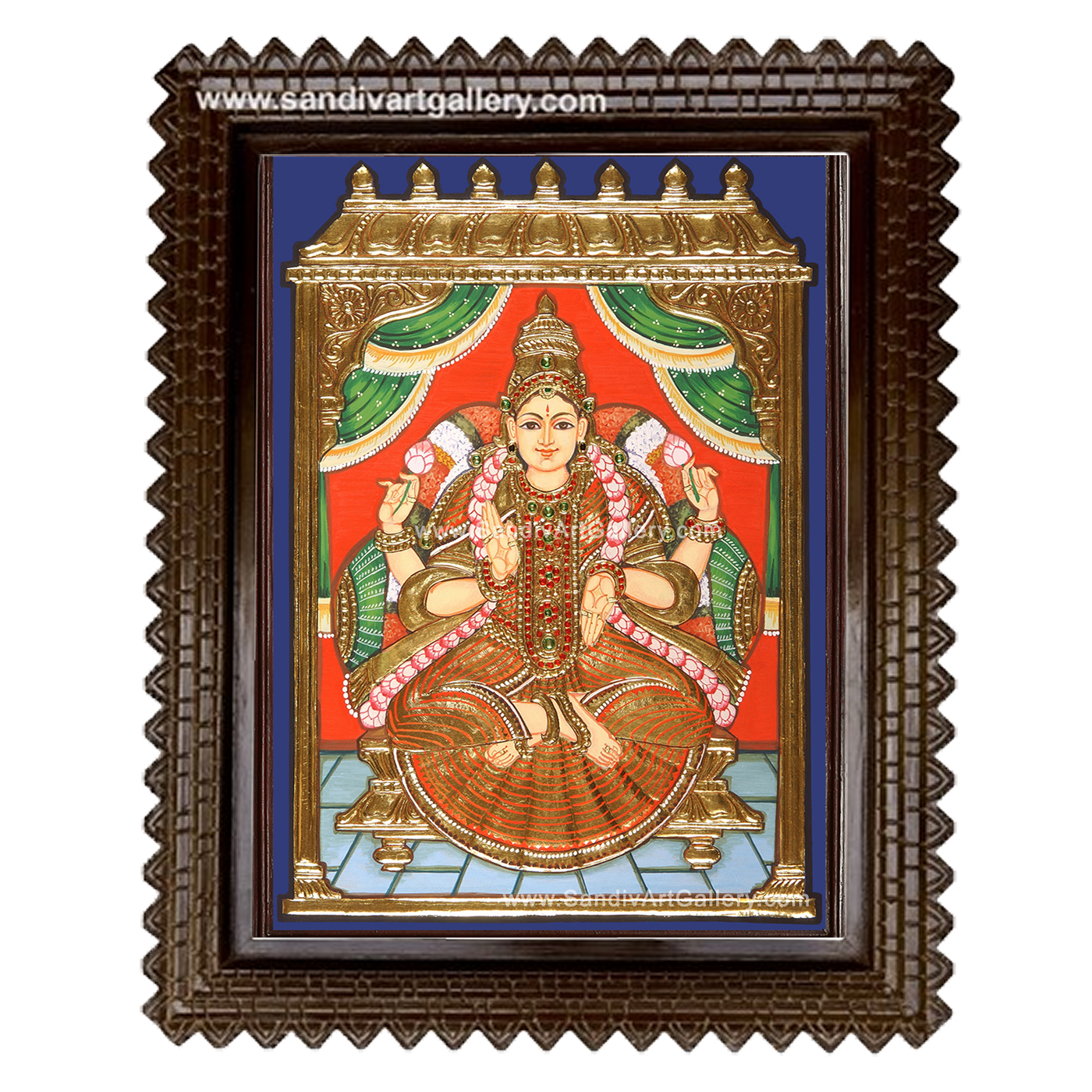 Antique Aishwarya Lakshmi Tanjore Painting