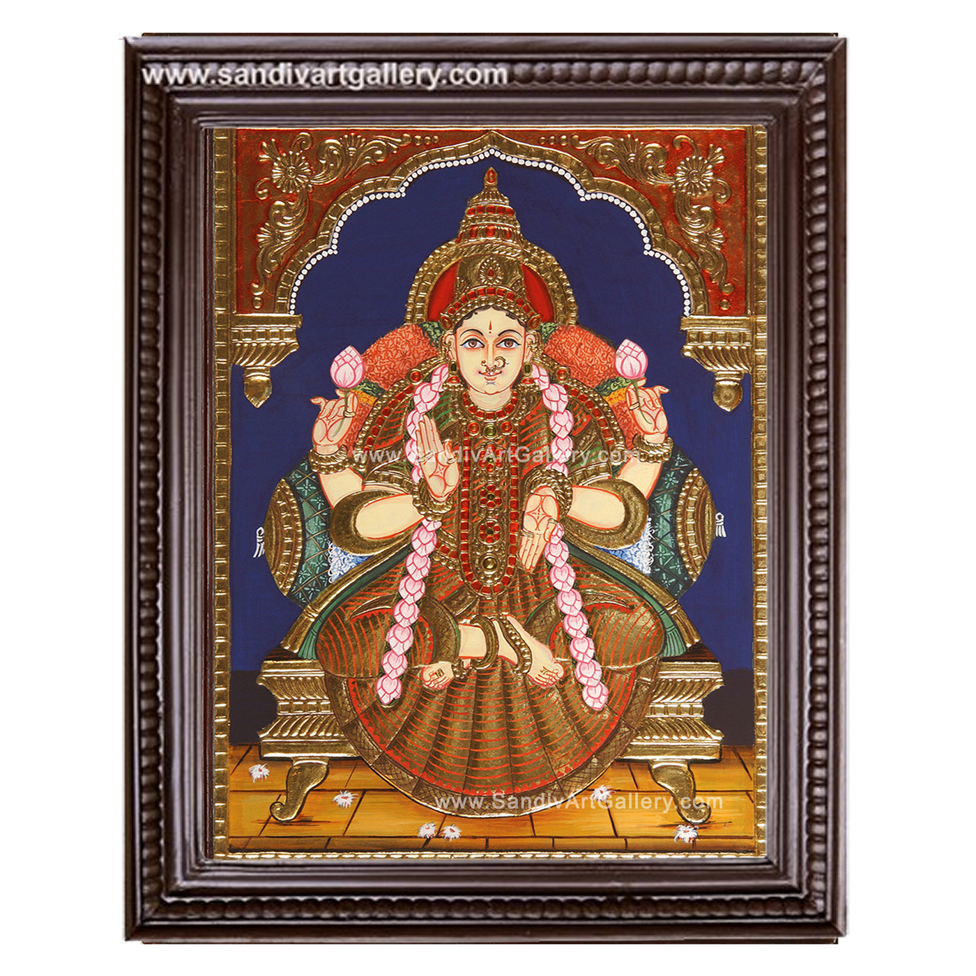 Antique Aishwarya Lakshmi Tanjore Painting1