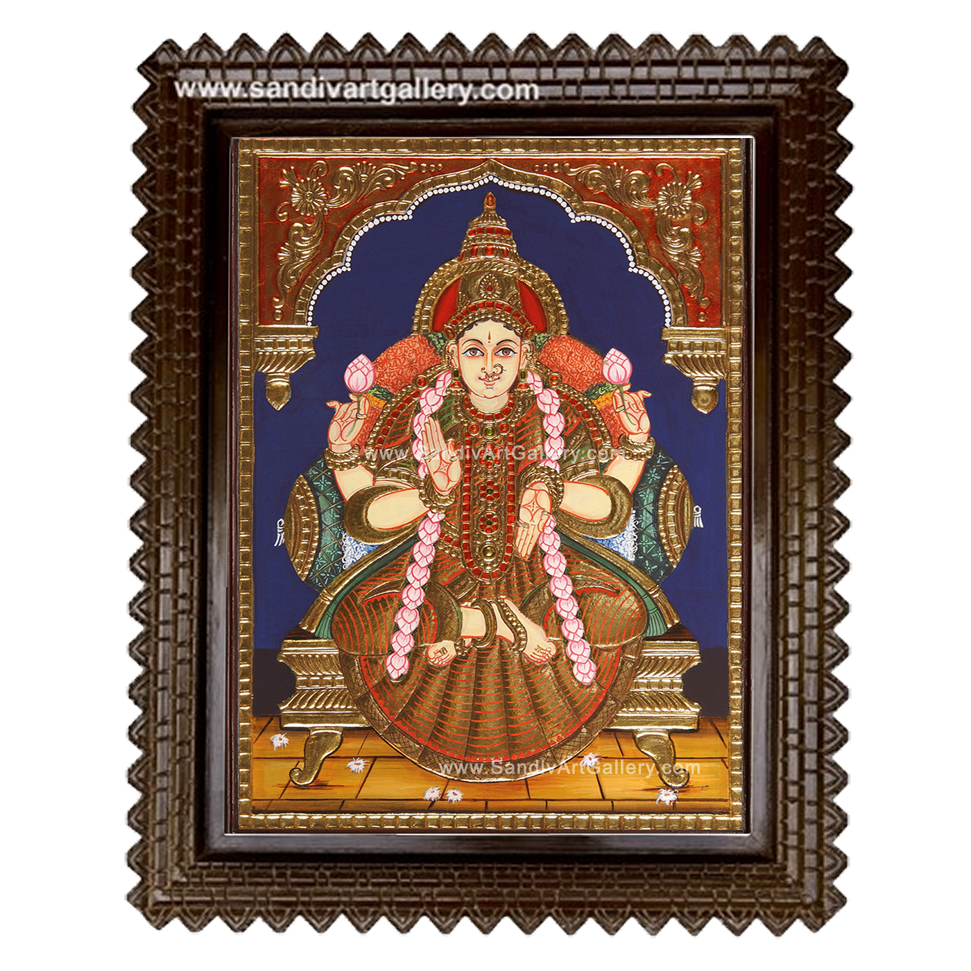 Antique Aishwarya Lakshmi Tanjore Painting1