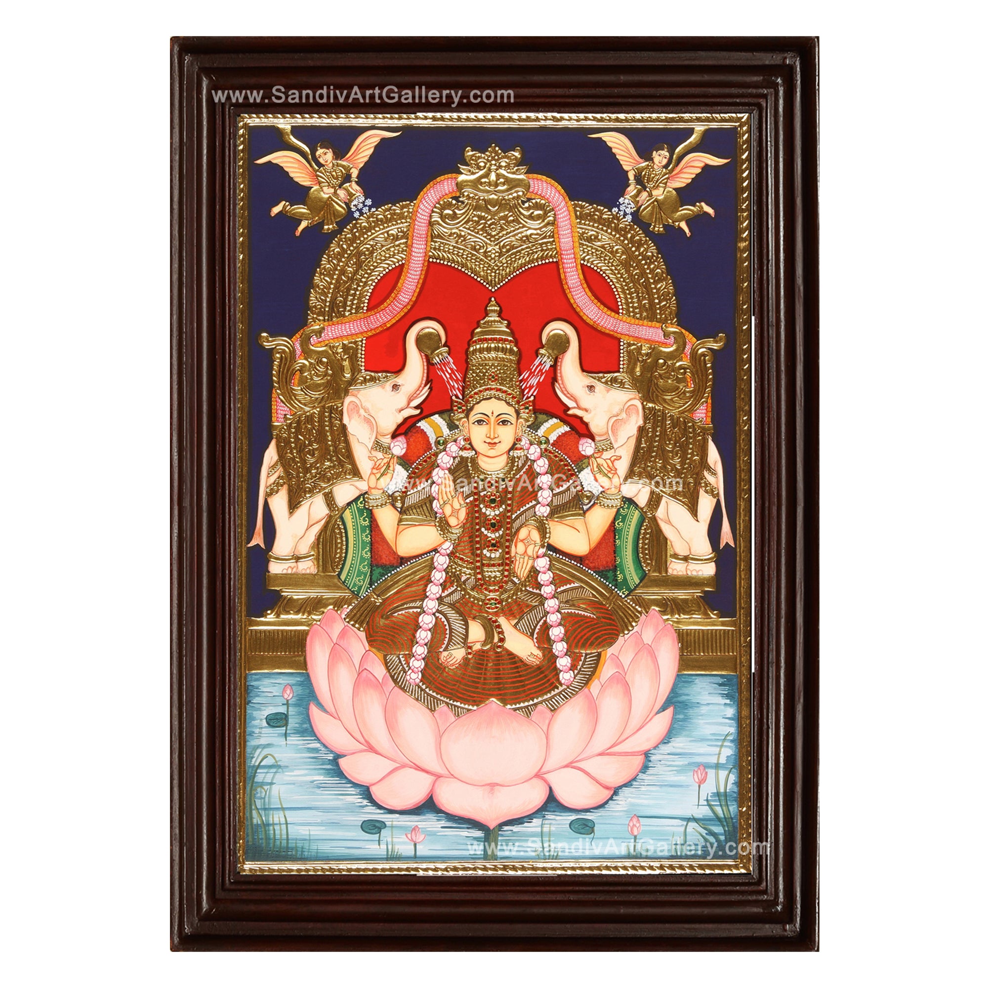 Antique Gaja Lakshmi Tanjore Painting1