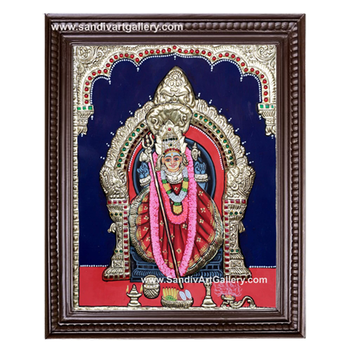 Amman Semi Embossed Tanjore Painting