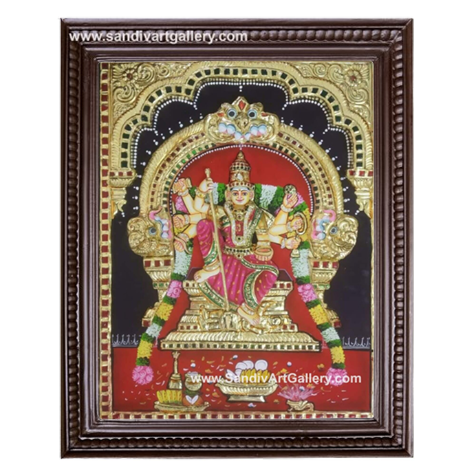 Kariya Kali Amman 3D Embossed Tanjore Painting