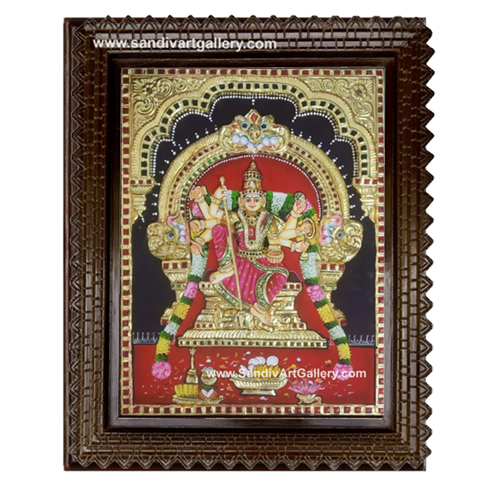 Kariya Kali Amman 3D Embossed Tanjore Painting