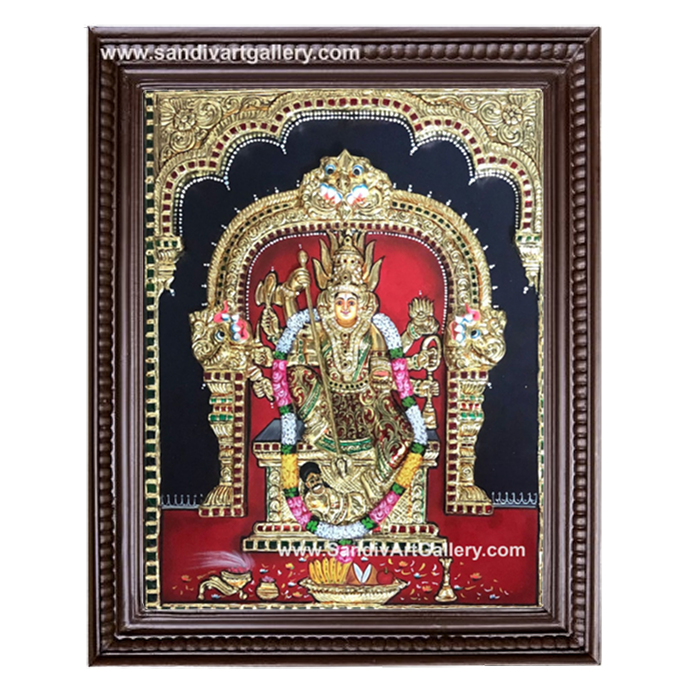 Sivalapuri Amman 3D Embossed Tanjore Painting