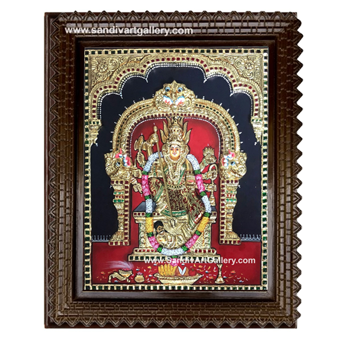 Sivalapuri Amman 3D Embossed Tanjore Painting