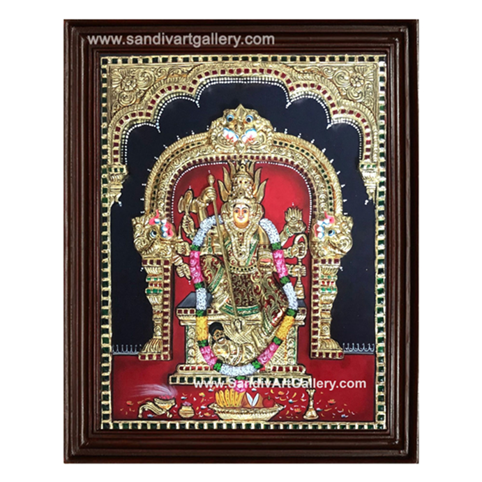 Sivalapuri Amman 3D Embossed Tanjore Painting