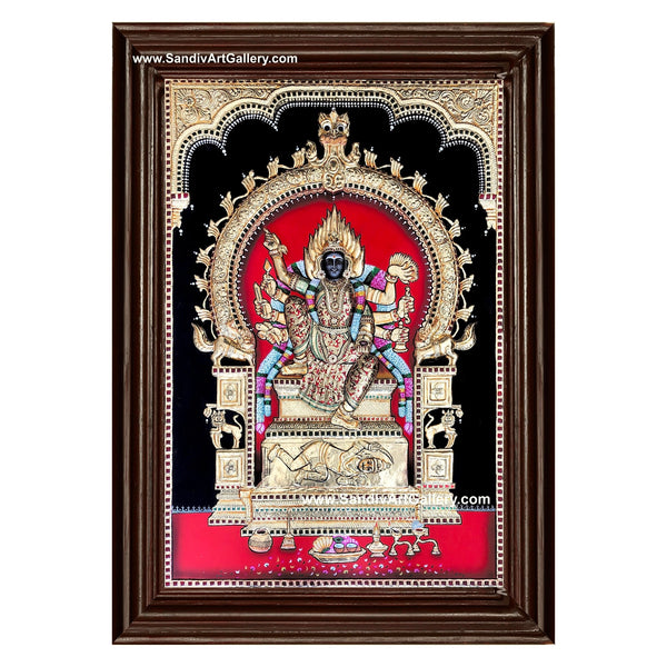 Ettukai Amman 3D Embossed Tanjore Painting