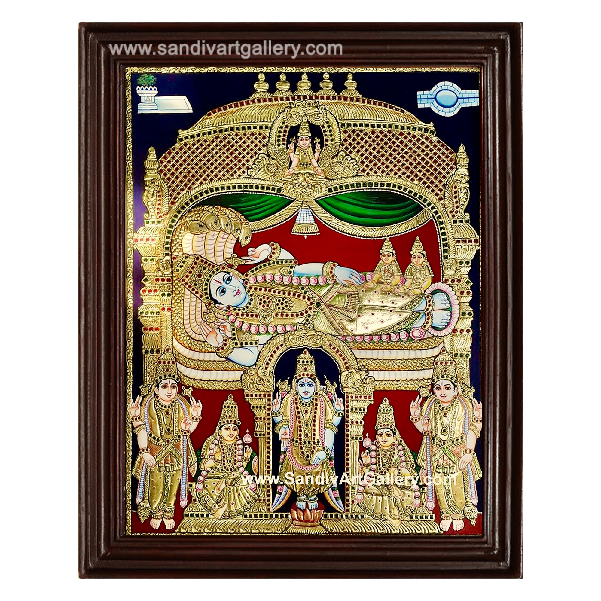 Sri Ranganathar Tanjore Painting
