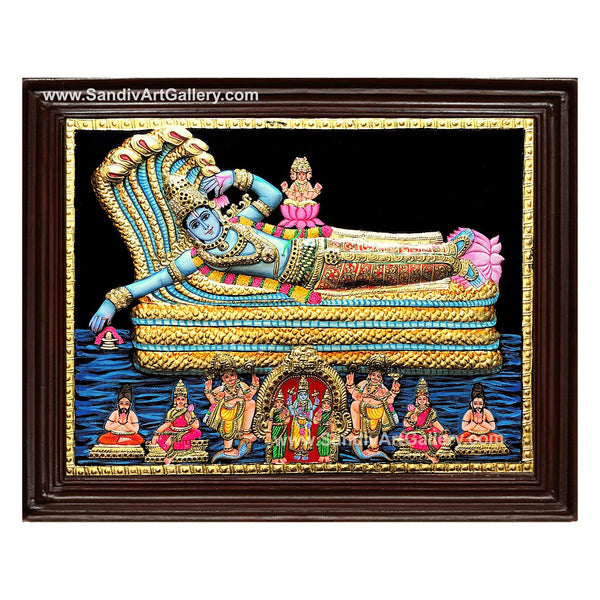 Pallikonda Perumal Semi Embossed Tanjore Painting