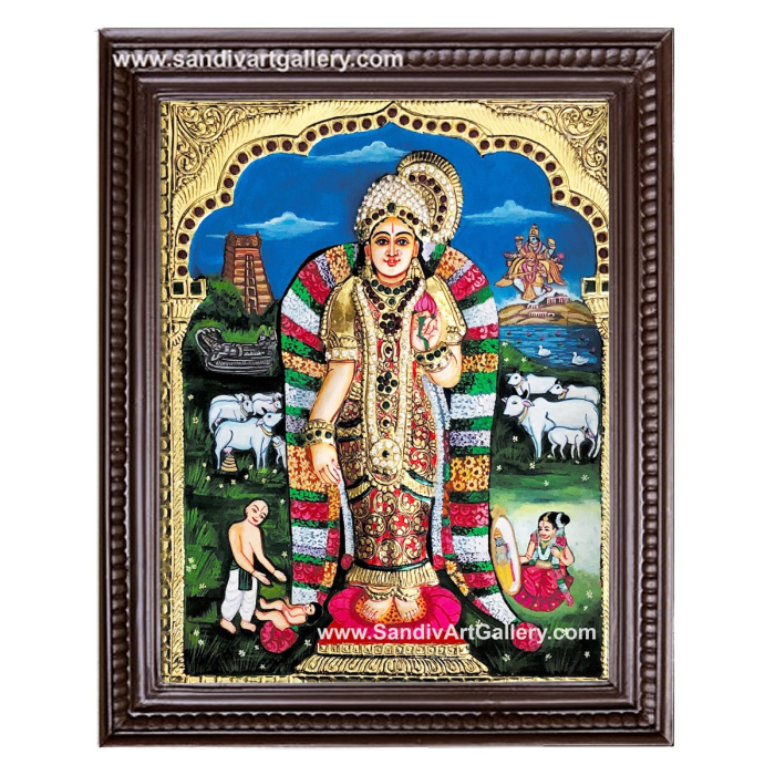 Andal Semi Embossed Tanjore Painting