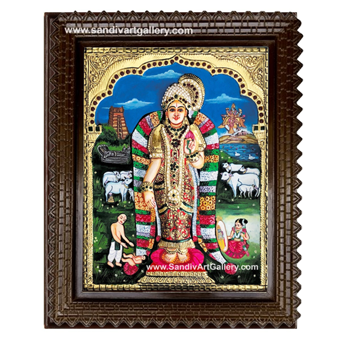 Andal Semi Embossed Tanjore Painting