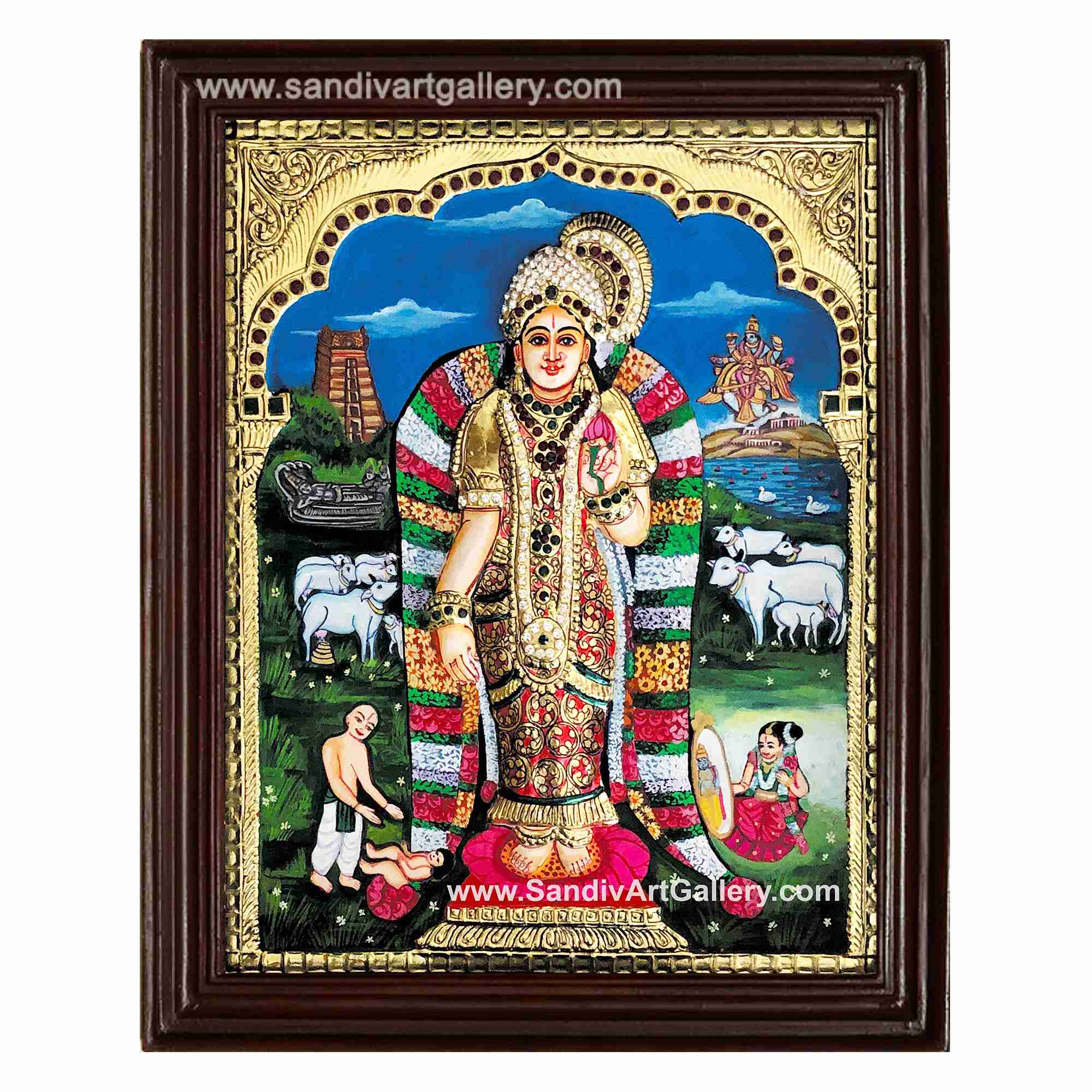 Andal Semi Embossed Tanjore Painting
