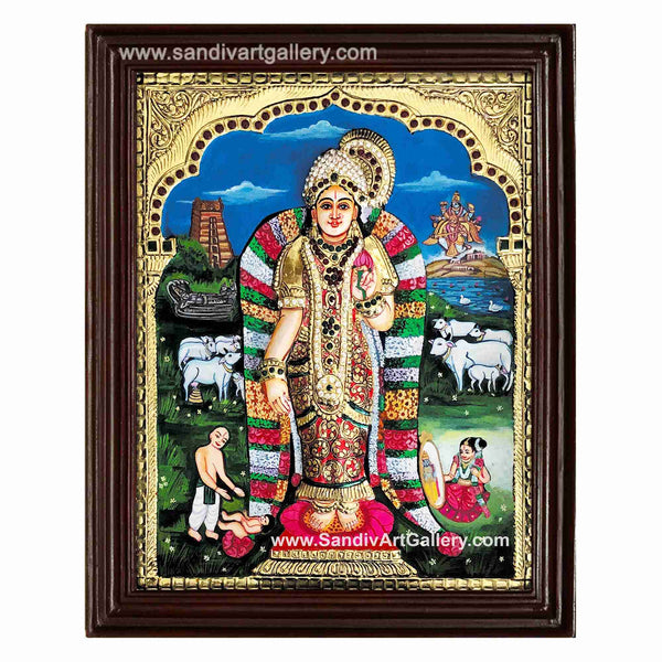 Andal Semi Embossed Tanjore Painting