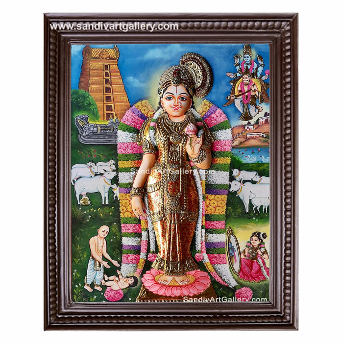 Srivilliputhur Andal 3D Tanjore Painting