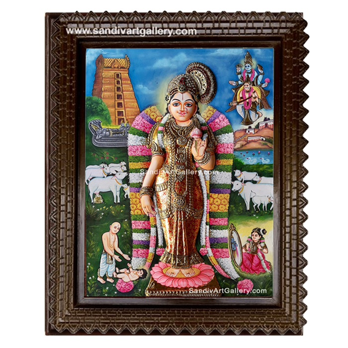 Srivilliputhur Andal 3D Tanjore Painting