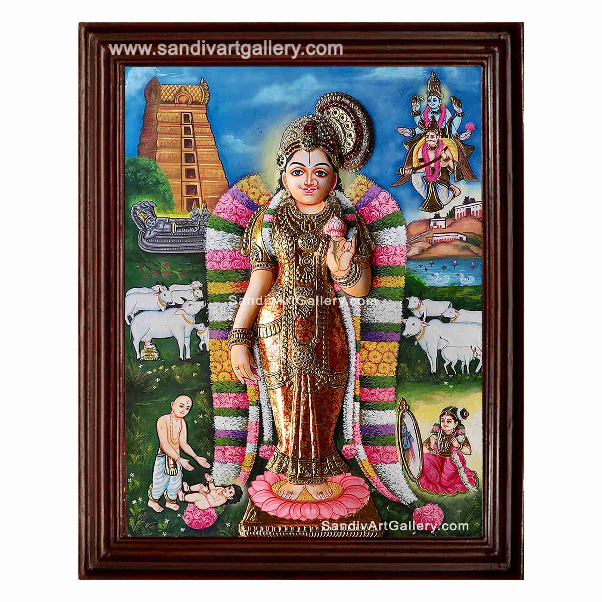 Srivilliputhur Andal 3D Tanjore Painting