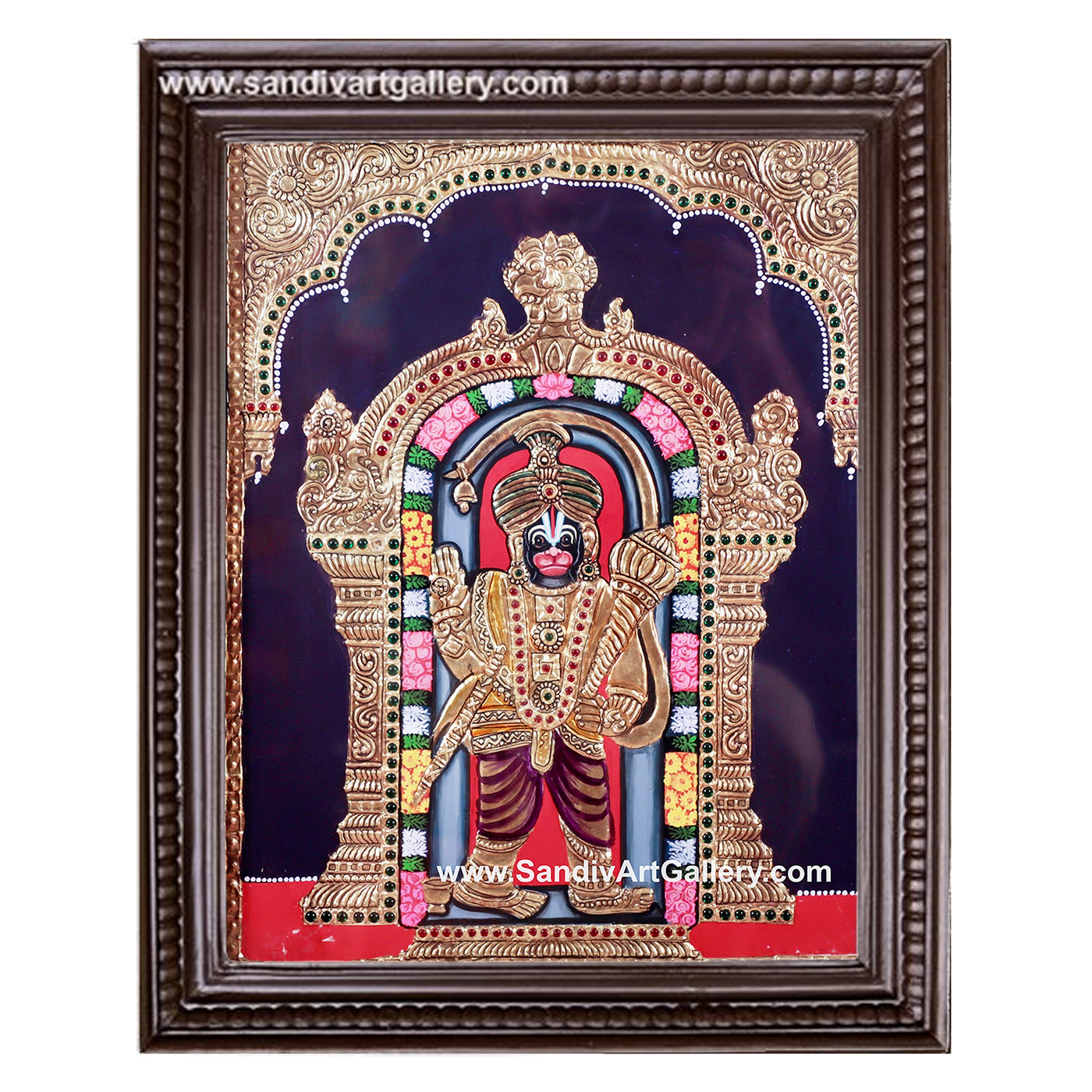 Ashtamsa Hanuman Tanjore Painting