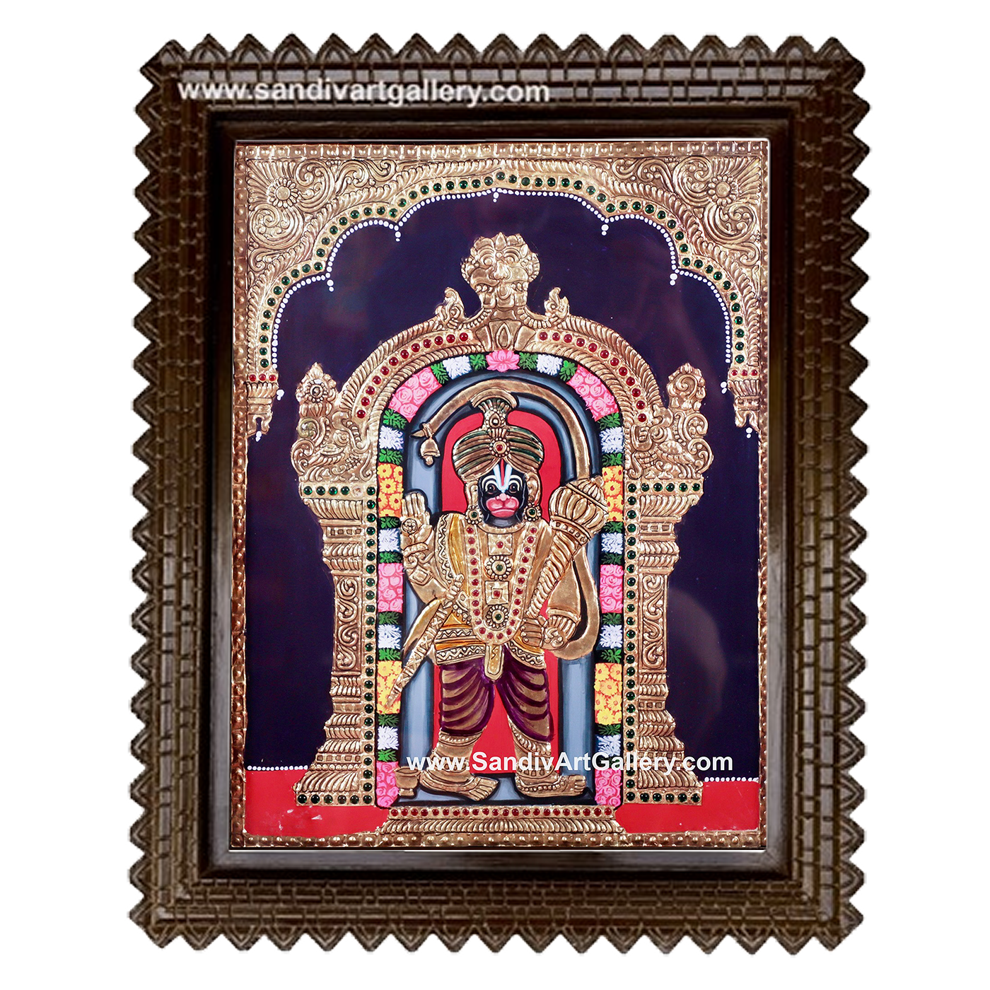 Ashtamsa Hanuman Tanjore Painting