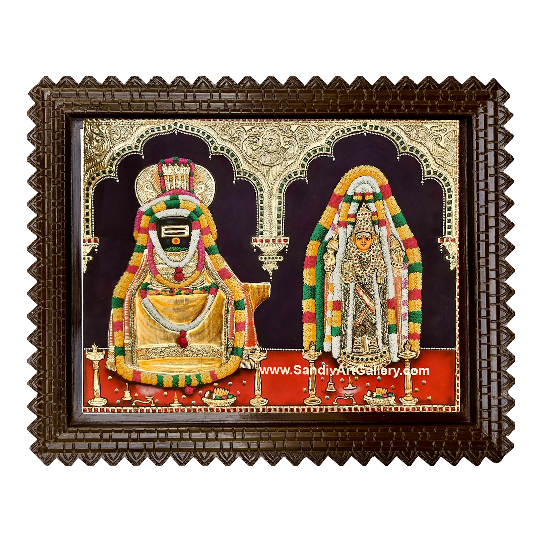 Annamalaiyar and Unnamalaiyar Tanjore Painting