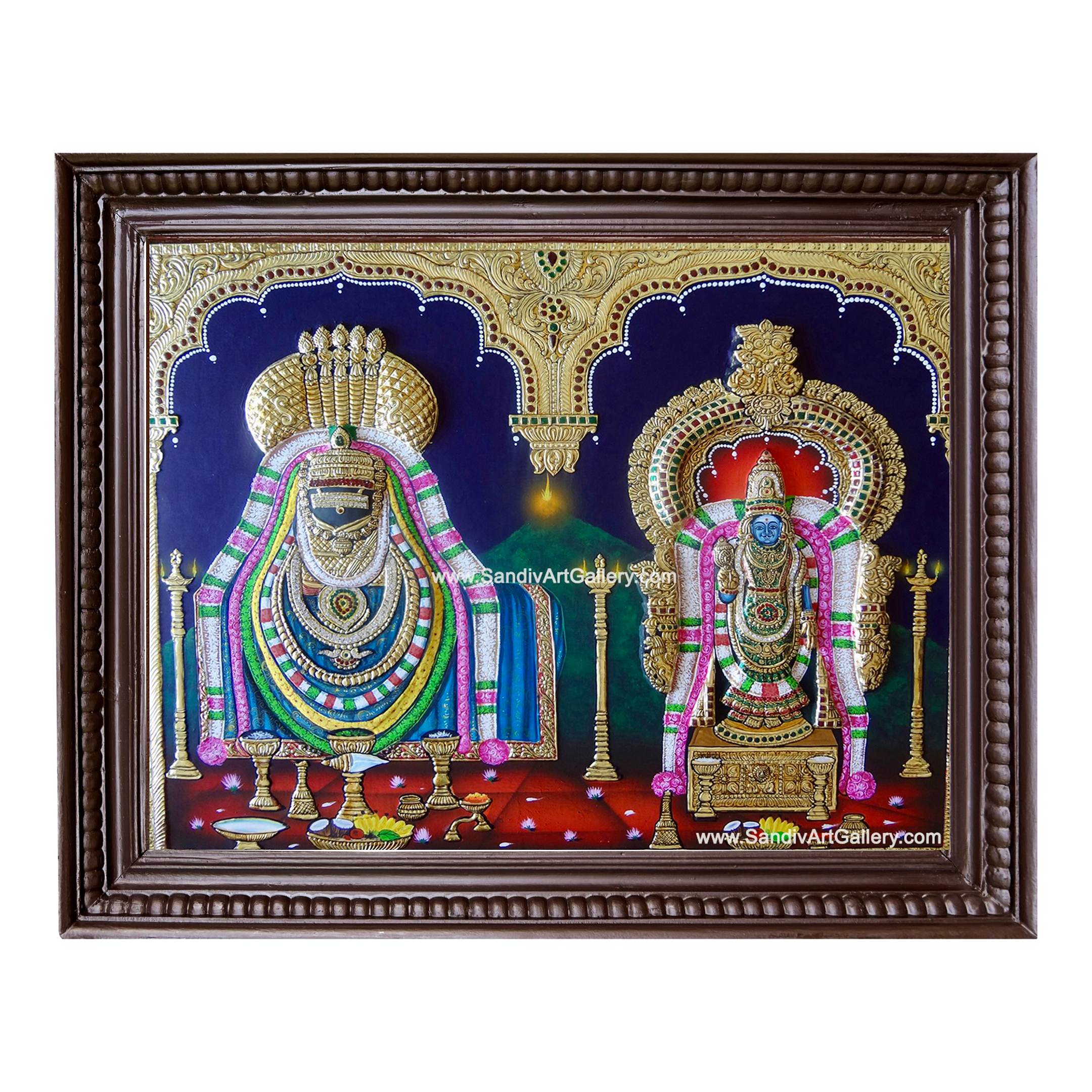 Annamalaiyar Unnamalaiyar Semi Embossed Tanjore Painting
