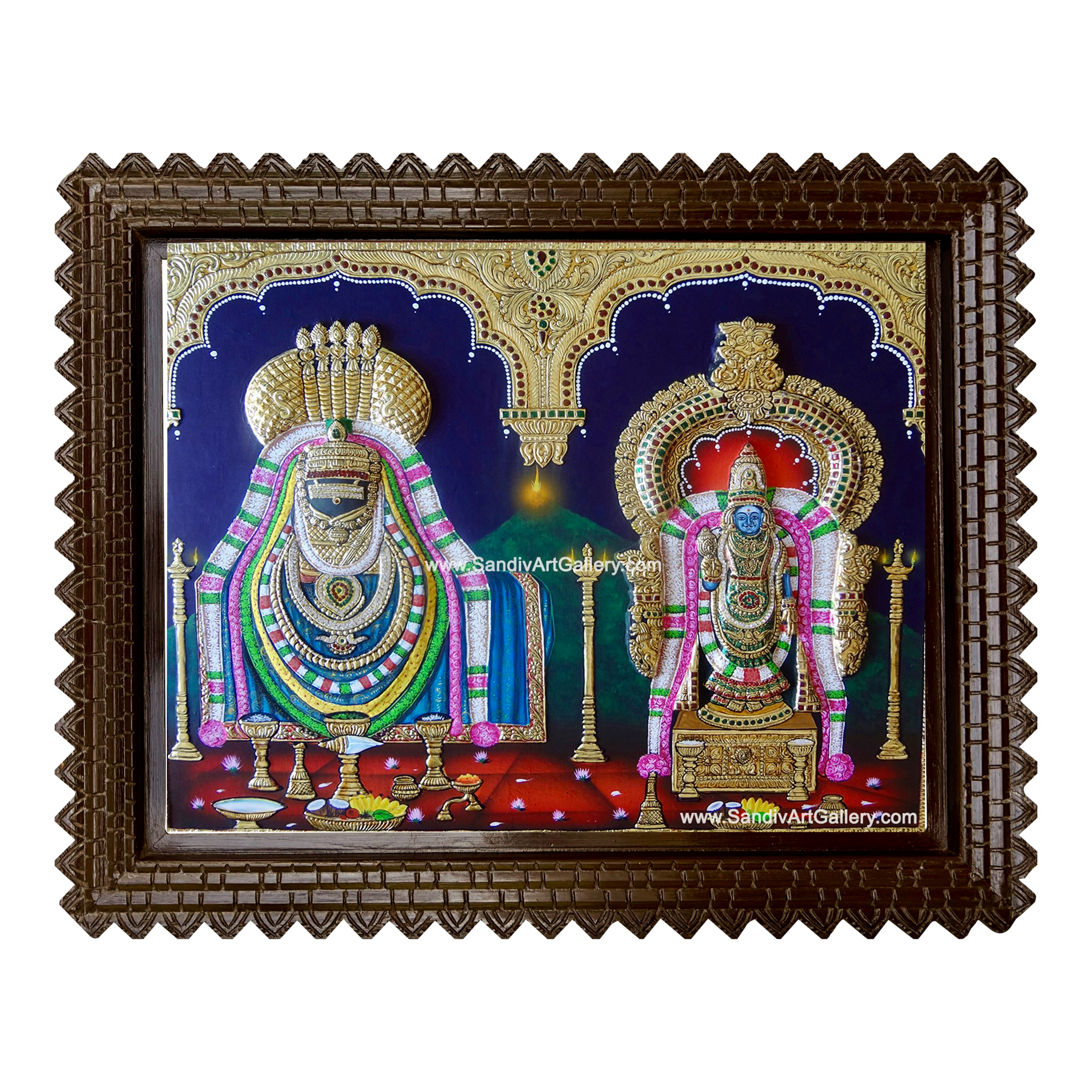 Annamalaiyar Unnamalaiyar Semi Embossed Tanjore Painting