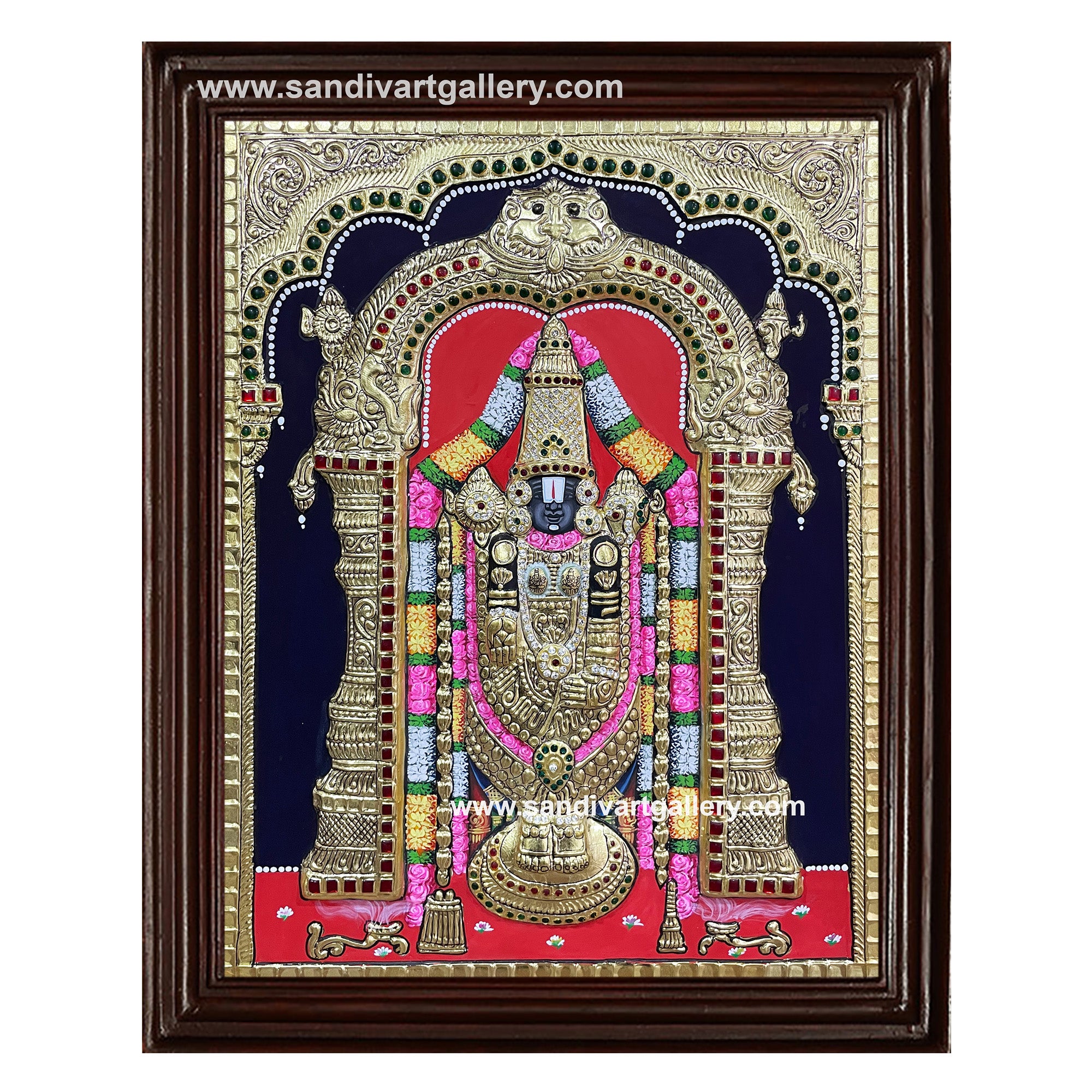 Venkateshwara Embossed Tanjore Painting