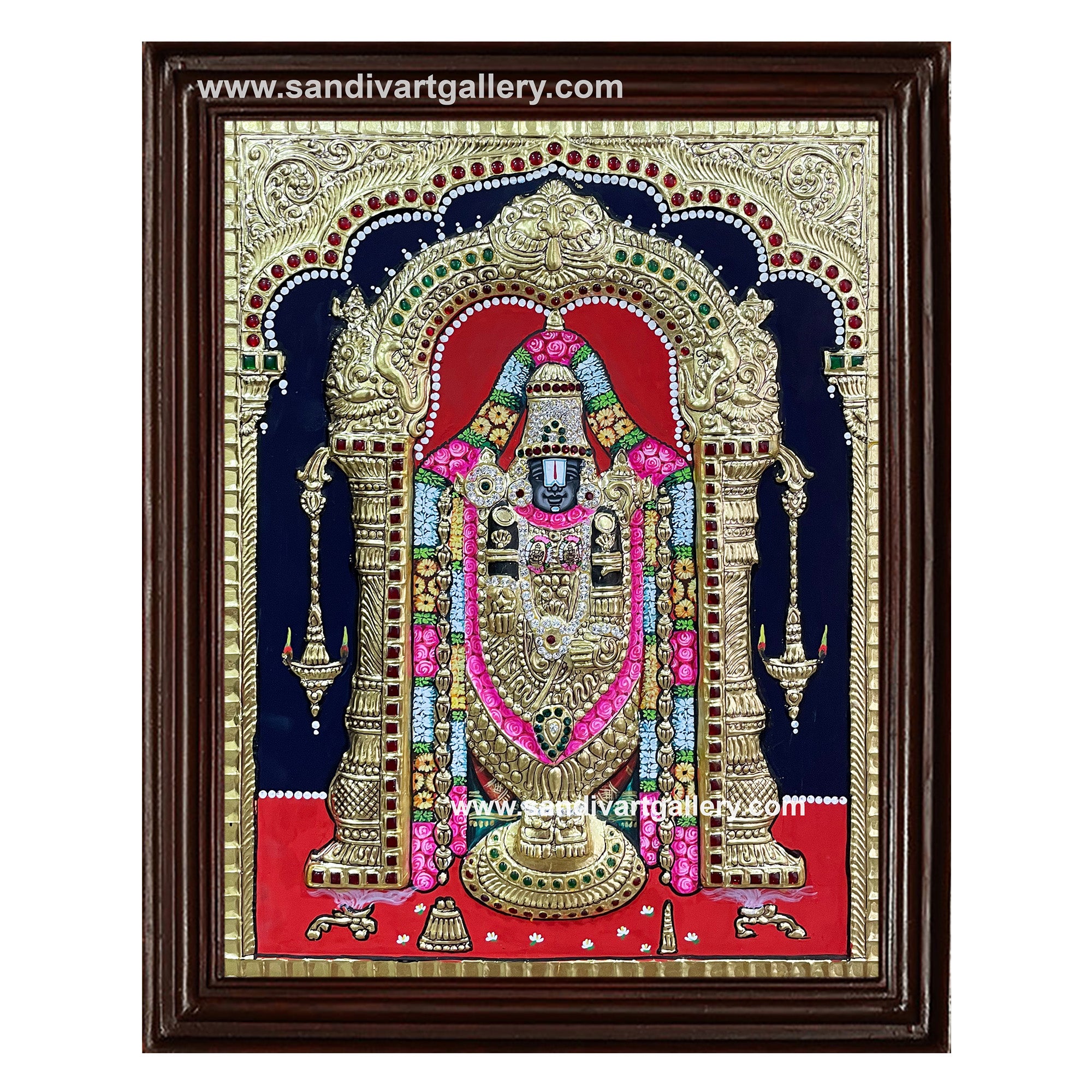 Tirupati Balaji Embossed Tanjore Painting