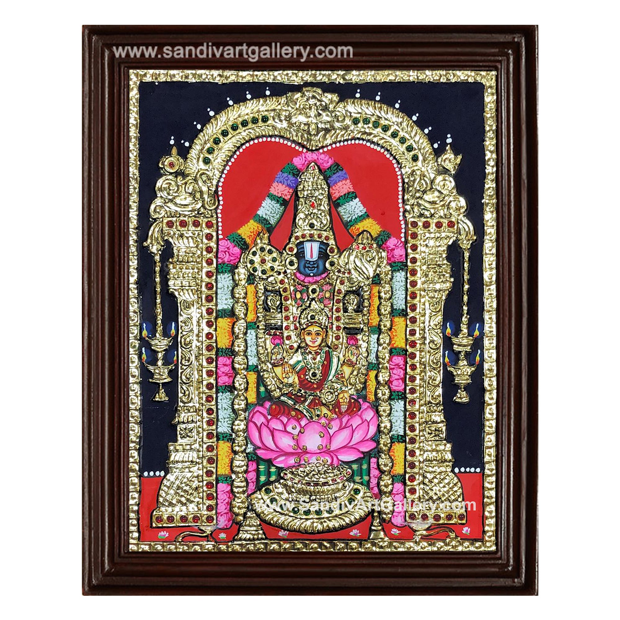 Thirupathi Balaji with Lakshmi Tanjore Painting