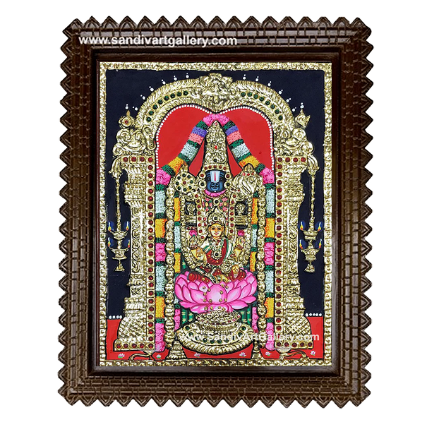 Thirupathi Balaji with Lakshmi Tanjore Painting