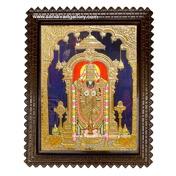 Balaji with Lakshmi Tanjore Painting