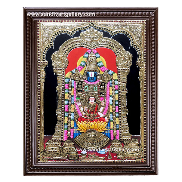 Thirupathi Balaji with Lakshmi Tanjore Paintings