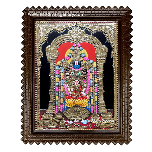 Thirupathi Balaji with Lakshmi Tanjore Paintings
