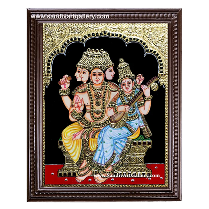Brahma Saraswathi Tanjore Painting