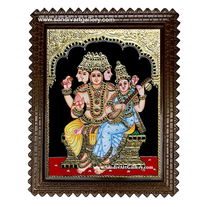 Brahma Saraswathi Tanjore Painting