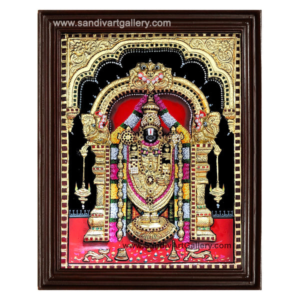 Venakateshwara Balaji 3D Embossed Tanjore Painting