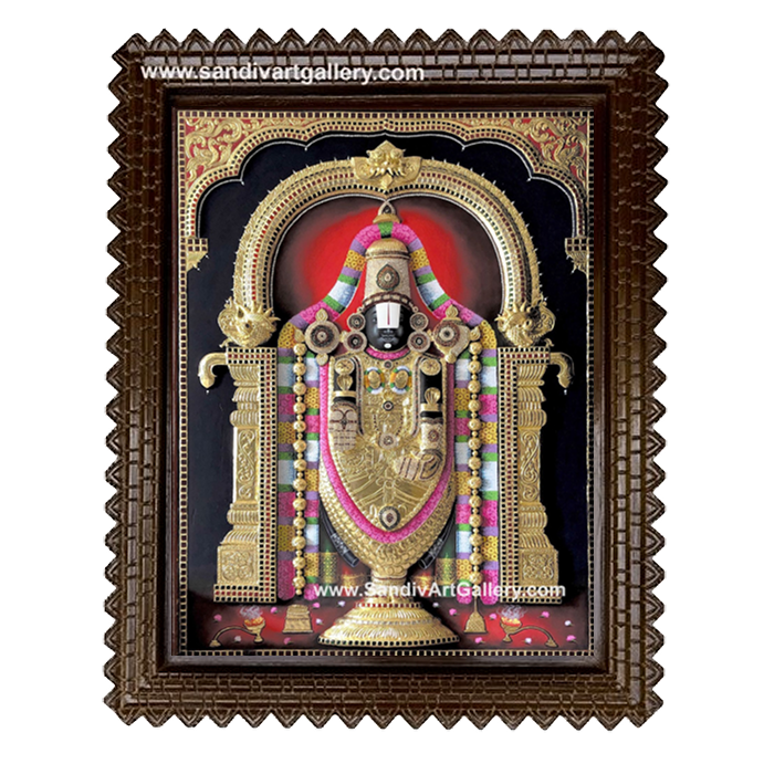 Thirupathi Balaji 3D Embossed Tanjore Painting