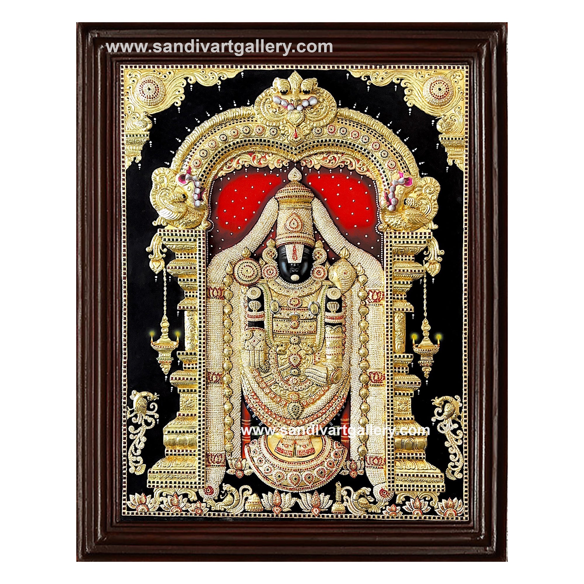 Thirupathi Balaji 3D Embossed Tanjore Painting