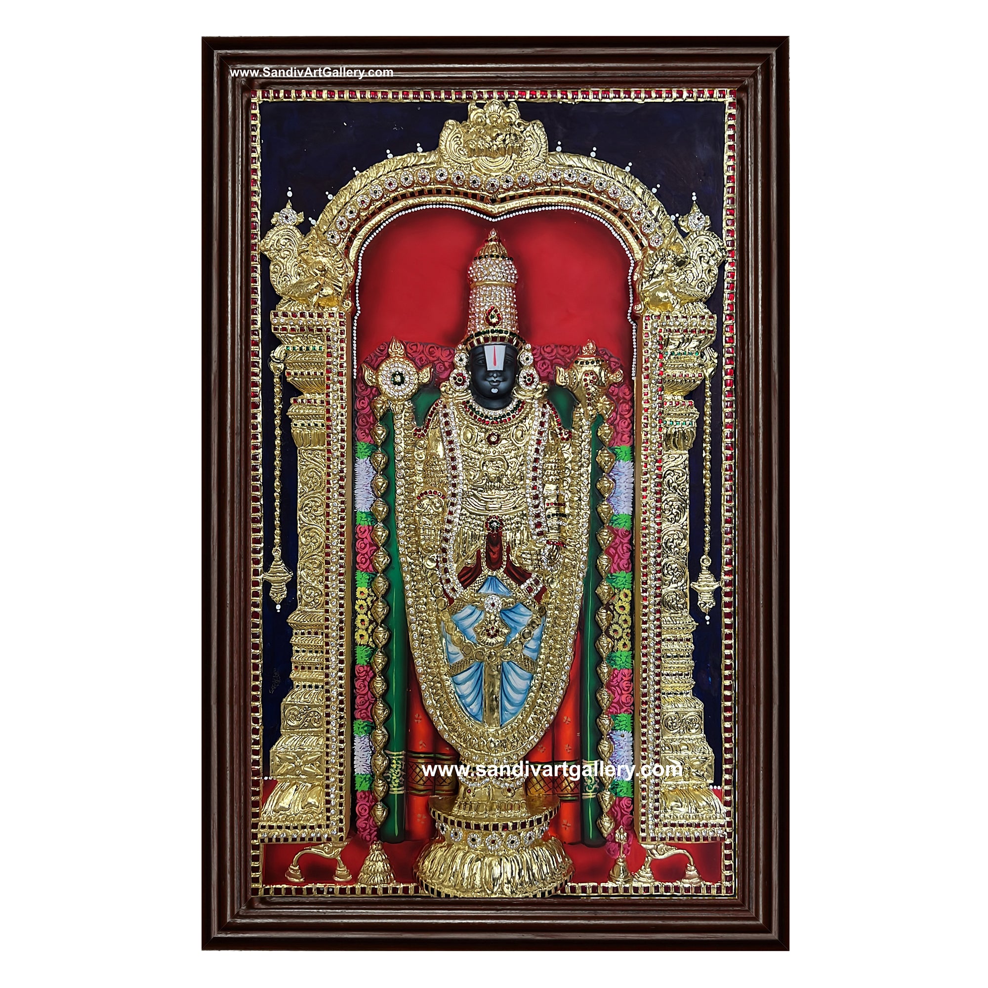 Venkateswara 3D Embossed Tanjore Paintings