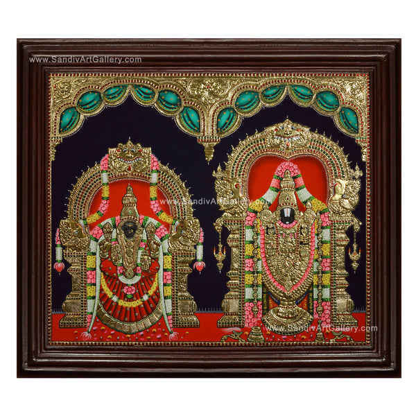 Balaji Padmavathi Thayar Tanjore Painting