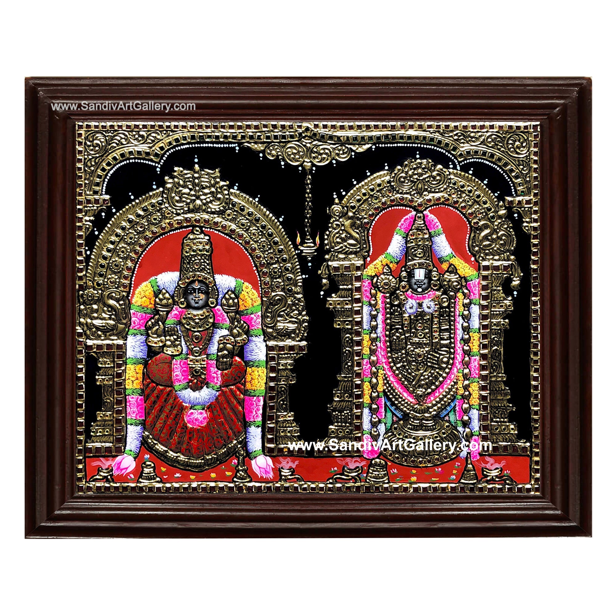Balaji Padmavathi Thayar Tanjore Painting1