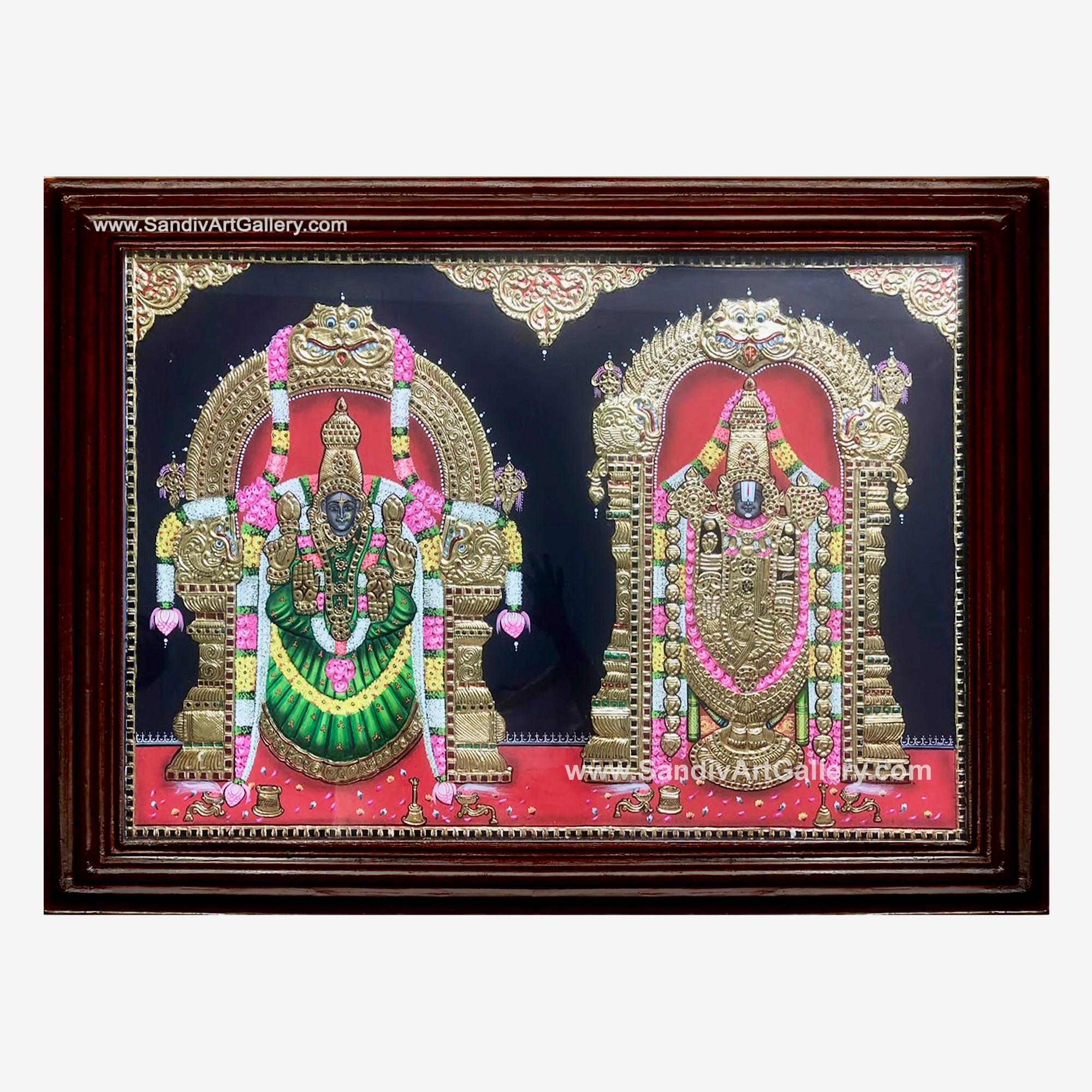 Balaji Padmavathi Thayar Tanjore Painting2