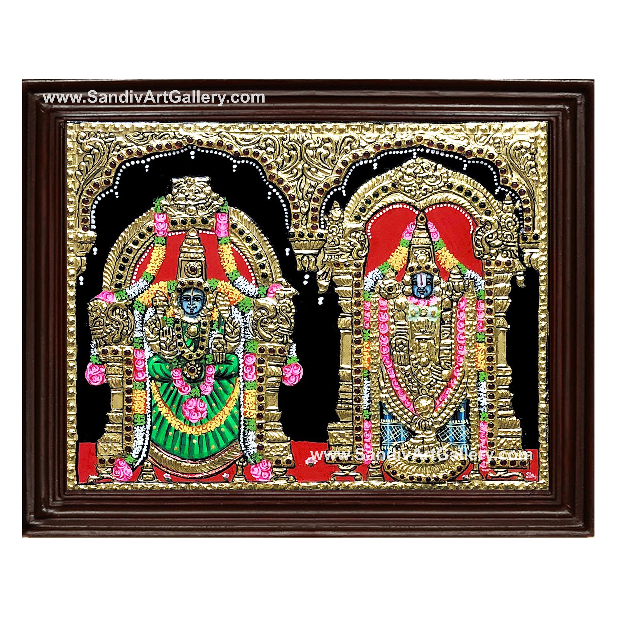 Thirupathi Balaji Alamelu Manga Tanjore Painting