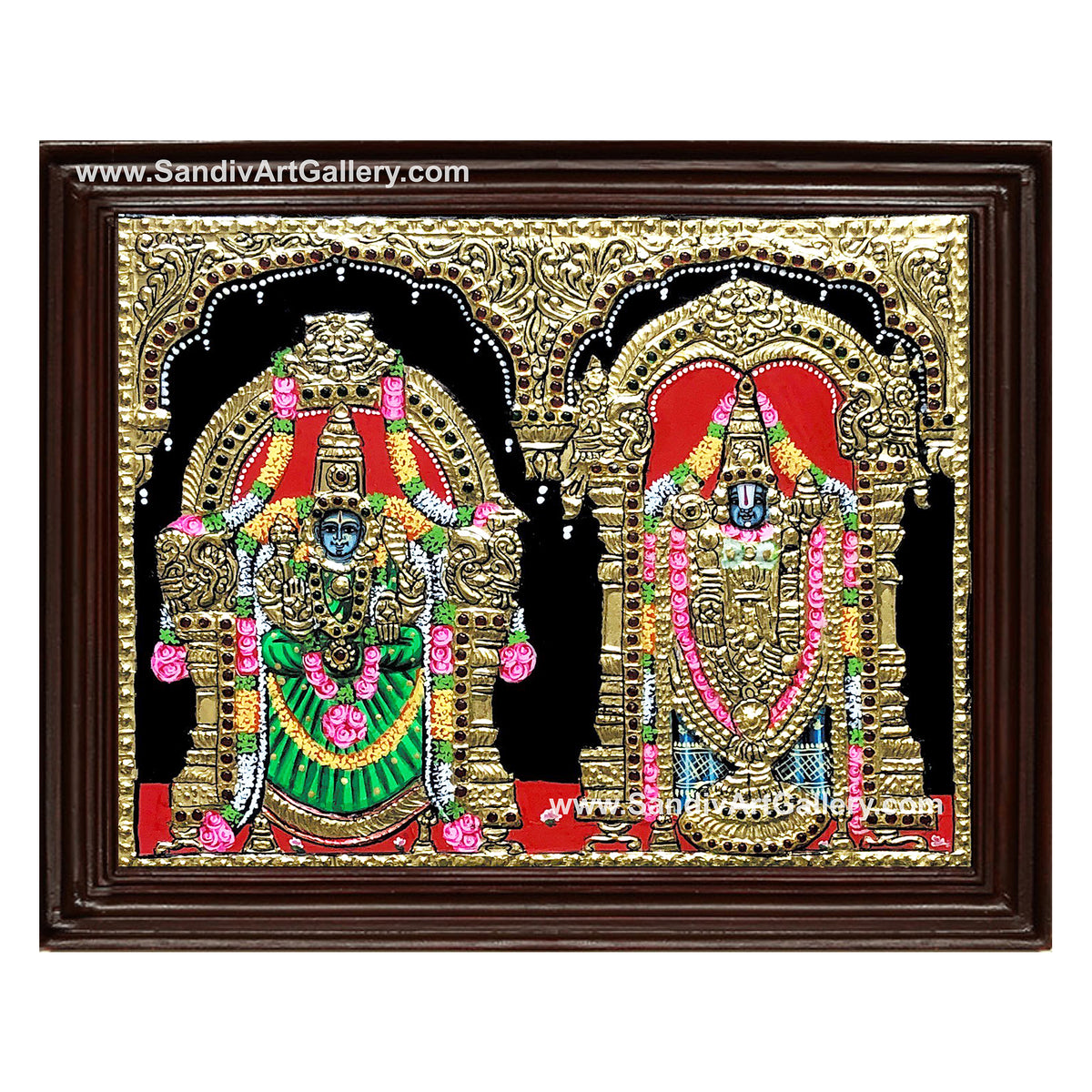 Thirupathi Balaji Alamelu Manga Tanjore Painting