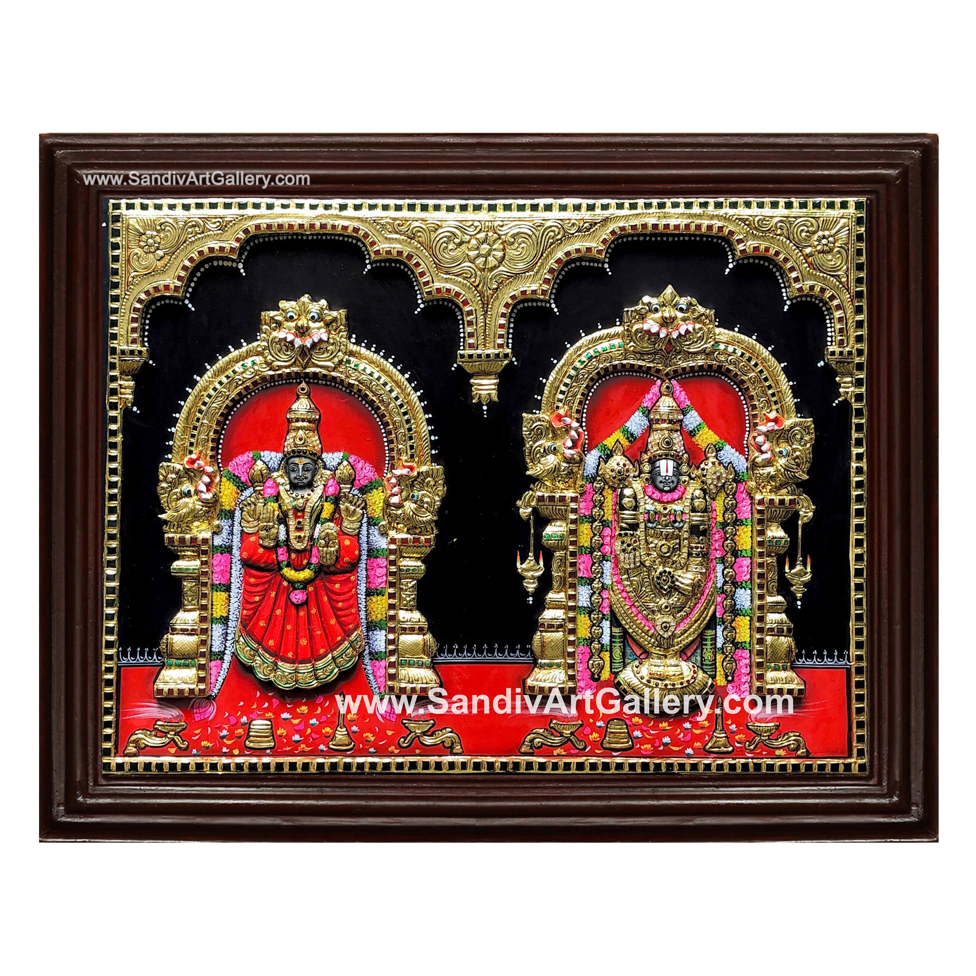 Tirupathi Balaji Thayar 3D Embossed Tanjore Painting